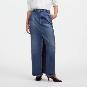 Madewell Blue Denim Maxi Skirt